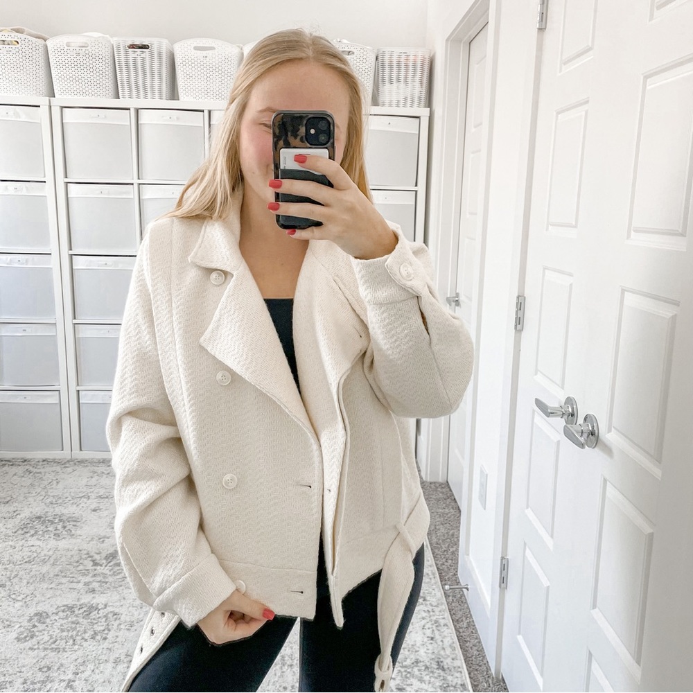 Reiss Cream Belted Jacket - Picture 4 of 11